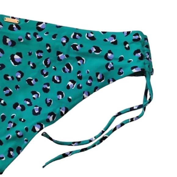Raisins Green Blue Leopard Side Ties Hipster Bikini Swim Bottoms Large NWT - Picture 13 of 16